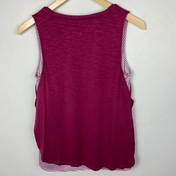 Anthropologie Deletta Weekdays Layered Tank Pink Bohemian Size XS Top Red Boho - Picture 4 of 8